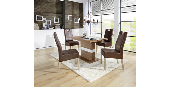 Ausziehbarer Esstisch Avensis 120cm Krafteiche Dunkel - Eichefarben/Weiß, MODERN, Holzwerkstoff (120/75,9/80cm) - Luca Bessoni