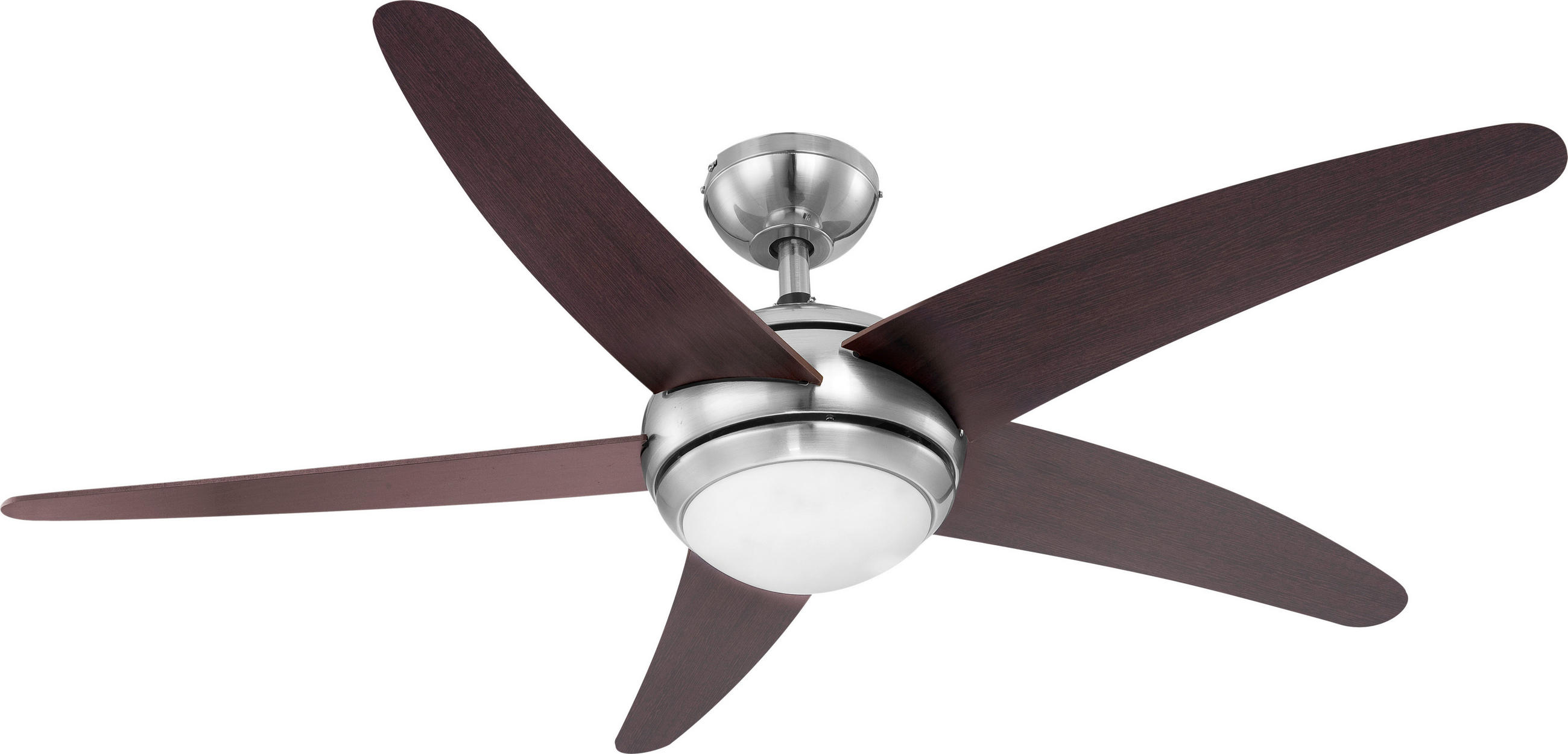 DECKENVENTILATOR 132/37,2 cm   - Wengefarben, Basics, Glas/Holz (132/37,2cm) - Globo
