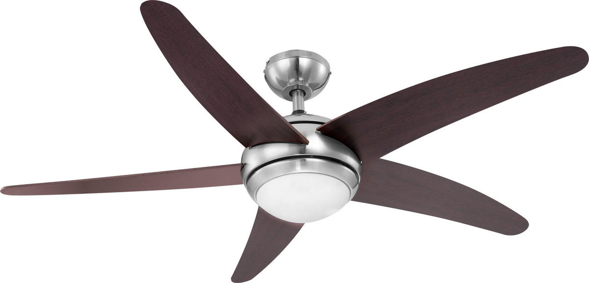 DECKENVENTILATOR 132/37,2 cm   - Wengefarben, Basics, Glas/Holz (132/37,2cm) - Globo