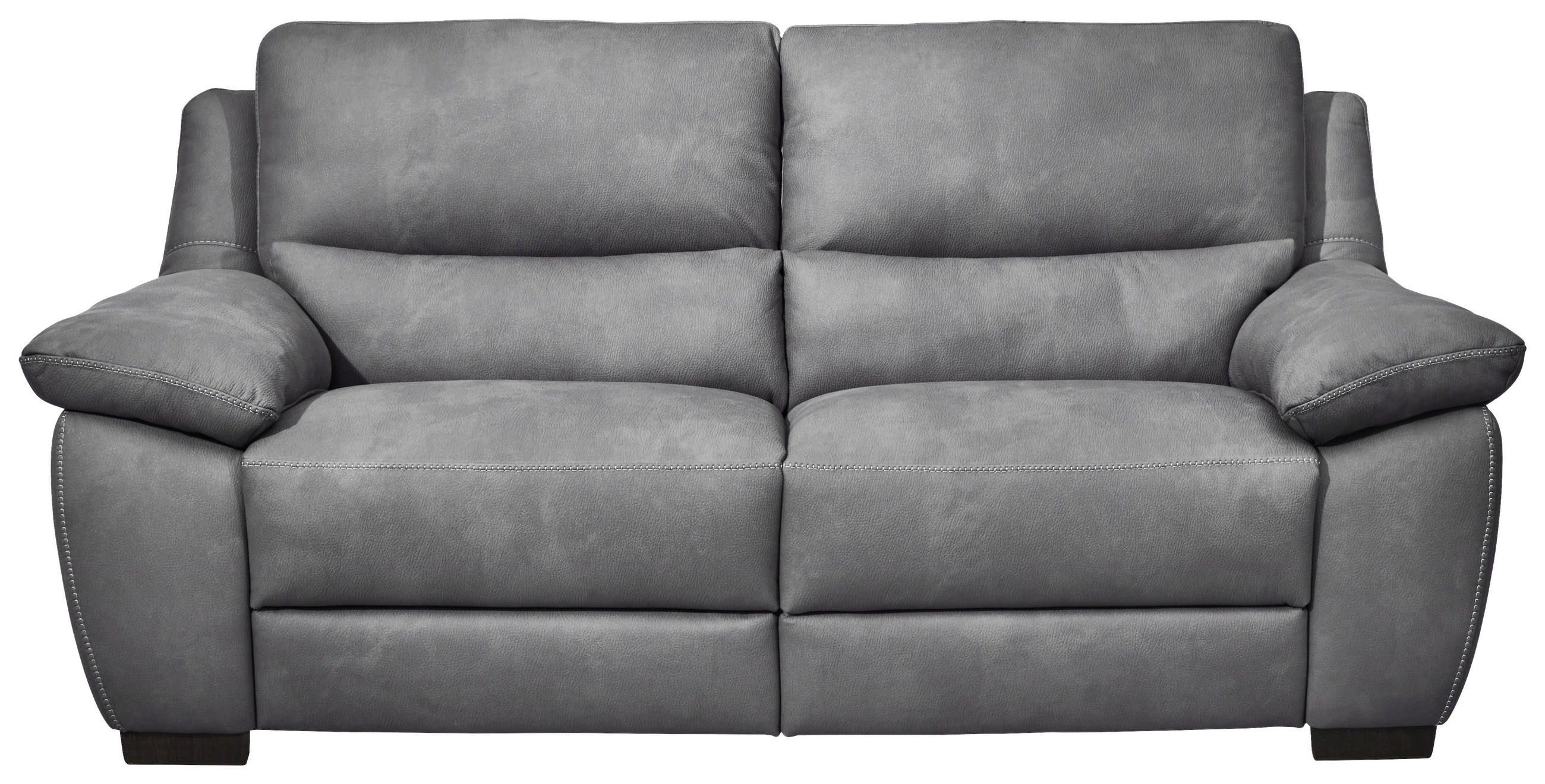 2,5-SITZER Grau  - Wengefarben/Weiß, KONVENTIONELL, Holz/Textil (210/96/99cm) - Livetastic