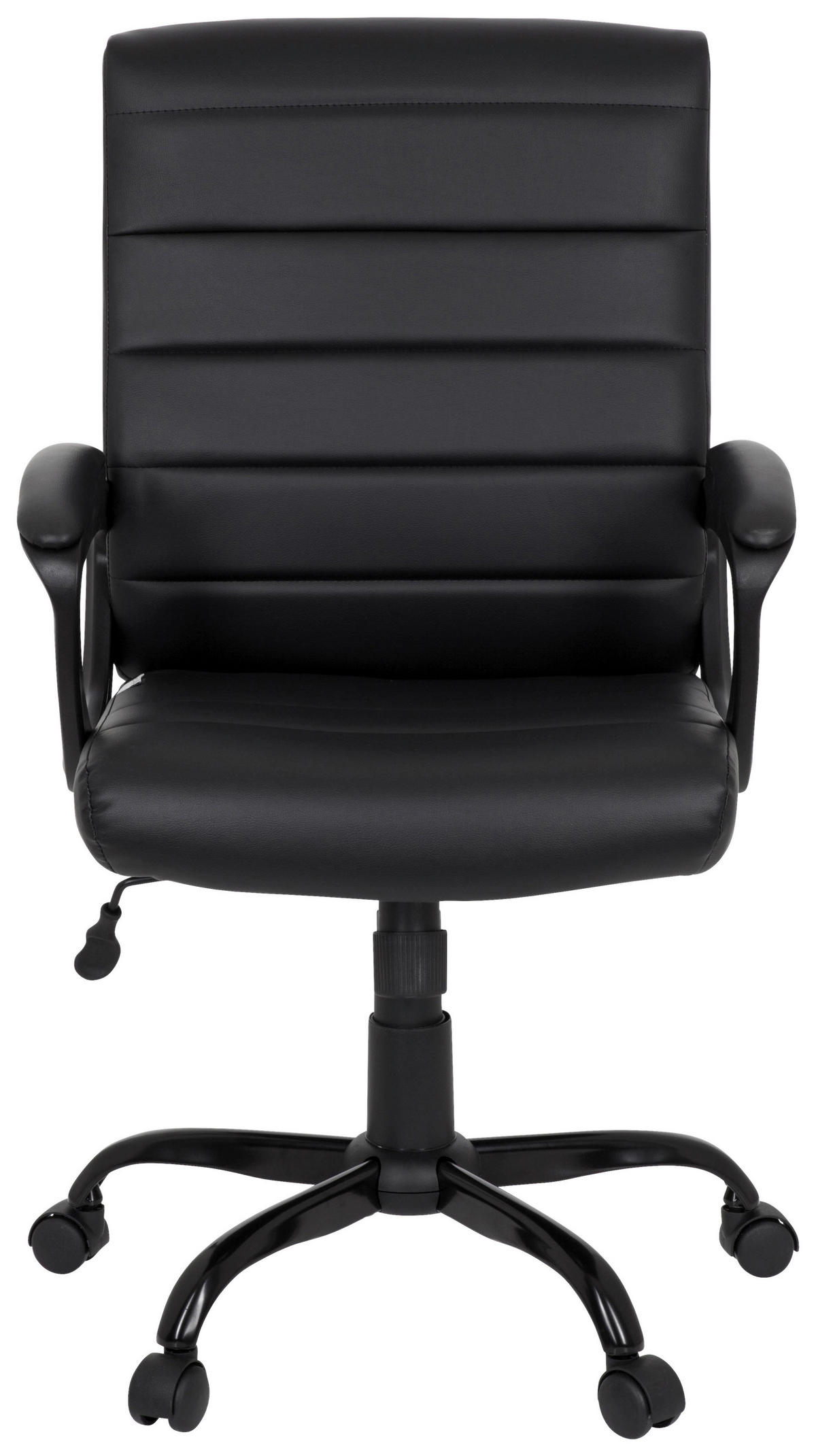 DREHSTUHL Lederlook Schwarz  - Schwarz, MODERN, Kunststoff/Textil (61/102/52cm) - MID.YOU