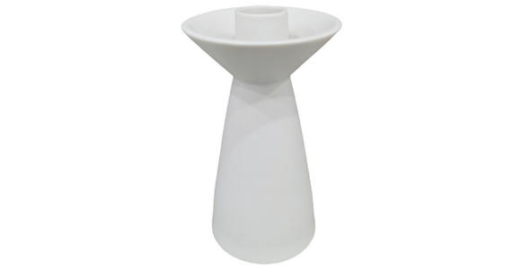 KERZENHALTER - Weiß, Basics, Keramik (9/16,1cm) - Ambia Home