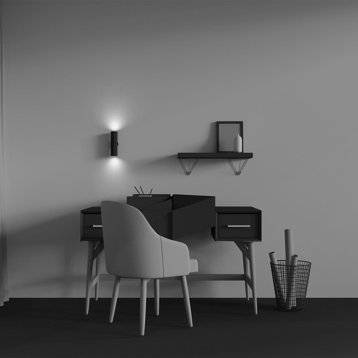 WANDLEUCHTE Calipso 5.6/20 cm  - Schwarz, Design, Metall (5.6/20cm) - MAYTONI