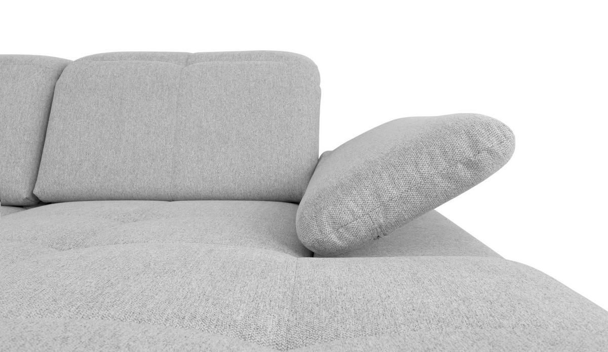 WOHNLANDSCHAFT Hellgrau  - Hellgrau/Grau, Design, Textil/Metall (215/328/173cm) - MID.YOU