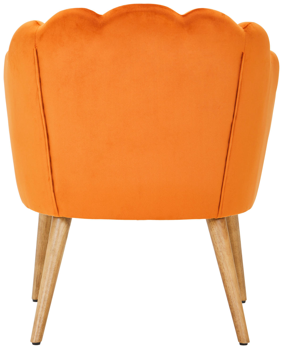 SESSEL Samt Orange, Ecru    - Ecru/Orange, Design, Holz/Textil (67/80/65cm) - MID.YOU
