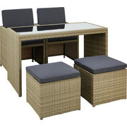 ZAHRADNÍ SADA - šedá/černá, Design, kov/textilie (120/72/60cm) - Ambia Garden