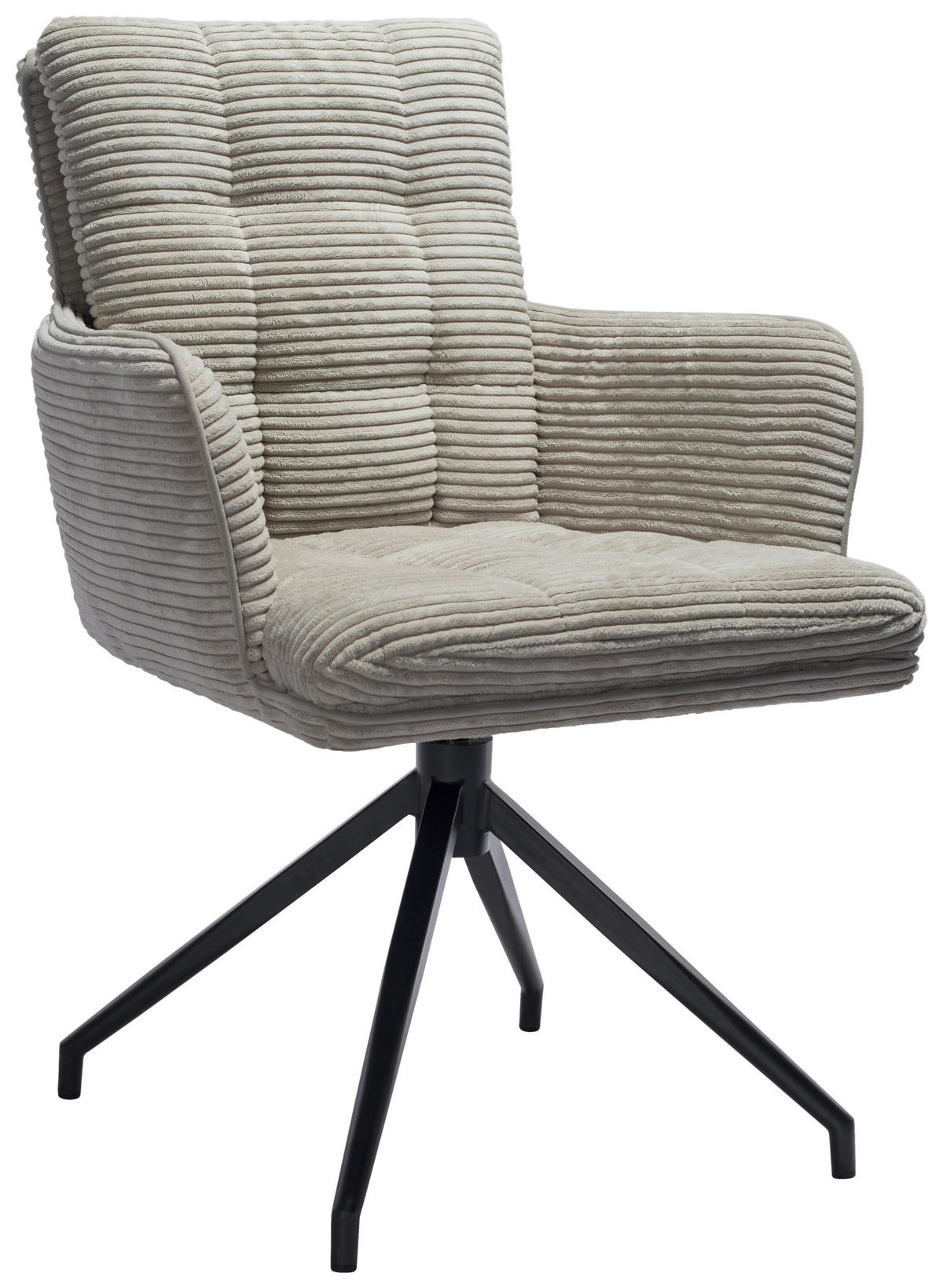 ARMLEHNSTUHL  in Eisen Cord  - Hellgrau/Schwarz, Design, Textil/Metall (66/89/64cm) - Stylife