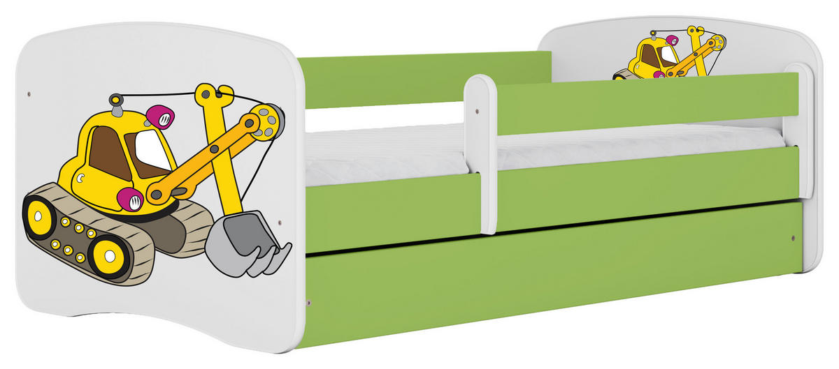 KINDER-/JUNIORBETT 80/160 cm  in Grün  - Birkefarben/Weiß, MODERN, Holz/Holzwerkstoff (80/160cm) - MID.YOU