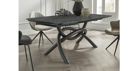 AUSZIEHTISCH in Metall, Keramik 200-294/100/76 cm  - Anthrazit/Schwarz, Design, Keramik/Metall (200-294/100/76cm) - Belluti