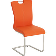 SCHWINGSTUHL in Metall, Textil Edelstahlfarben, Orange - Edelstahlfarben/Orange, Design, Textil/Metall (46/98/53cm) - Dieter Knoll