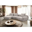 ECKSOFA  in Chenille Hellgrau  176/362 cm  - Hellgrau/Schwarz, KONVENTIONELL, Kunststoff/Textil (176/362cm) - Carryhome