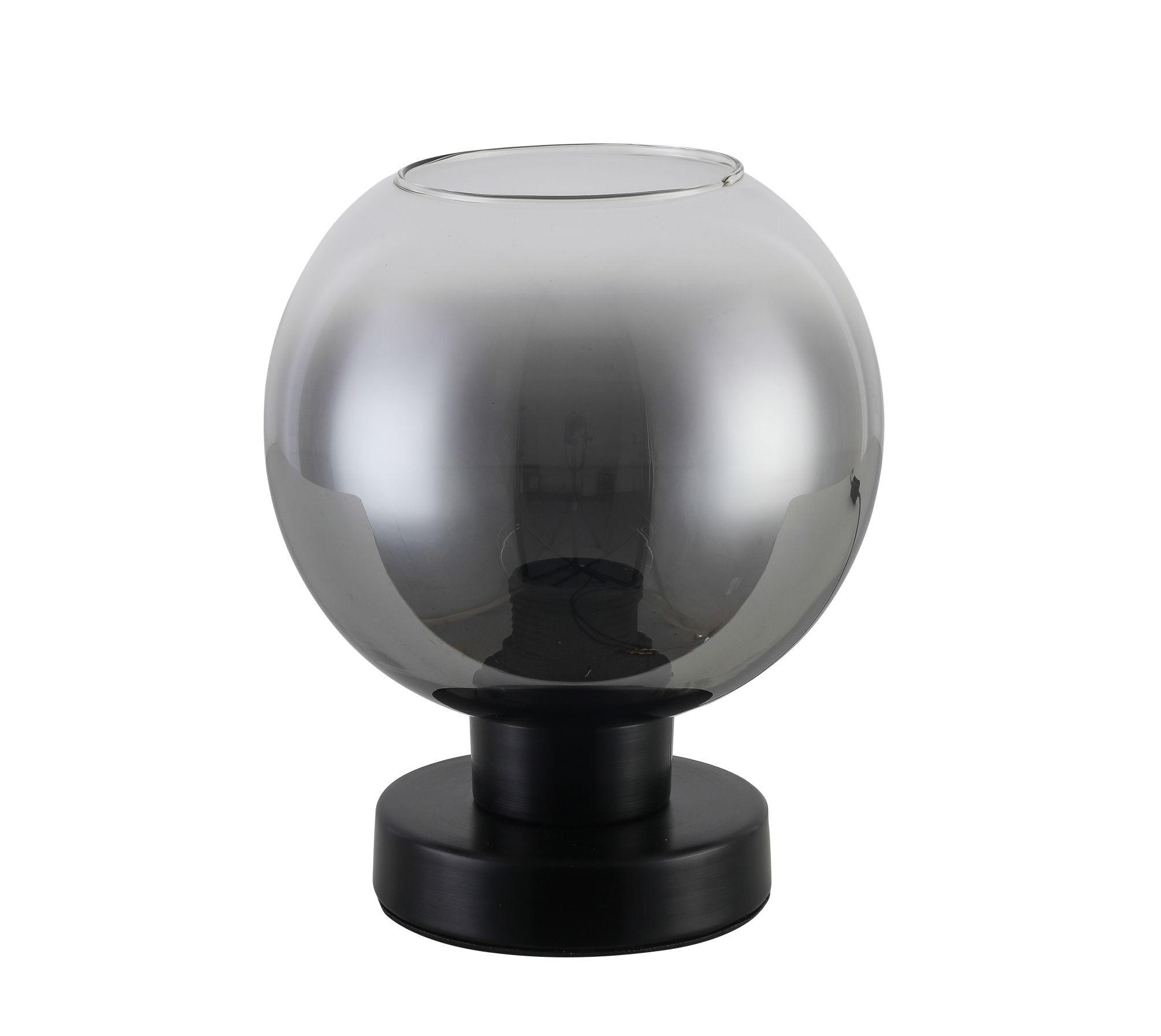 STOLNÁ LAMPA, E27, 18/21 cm  - antracitová/chrómová, Lifestyle, kov/sklo (18/21cm) - Dieter Knoll