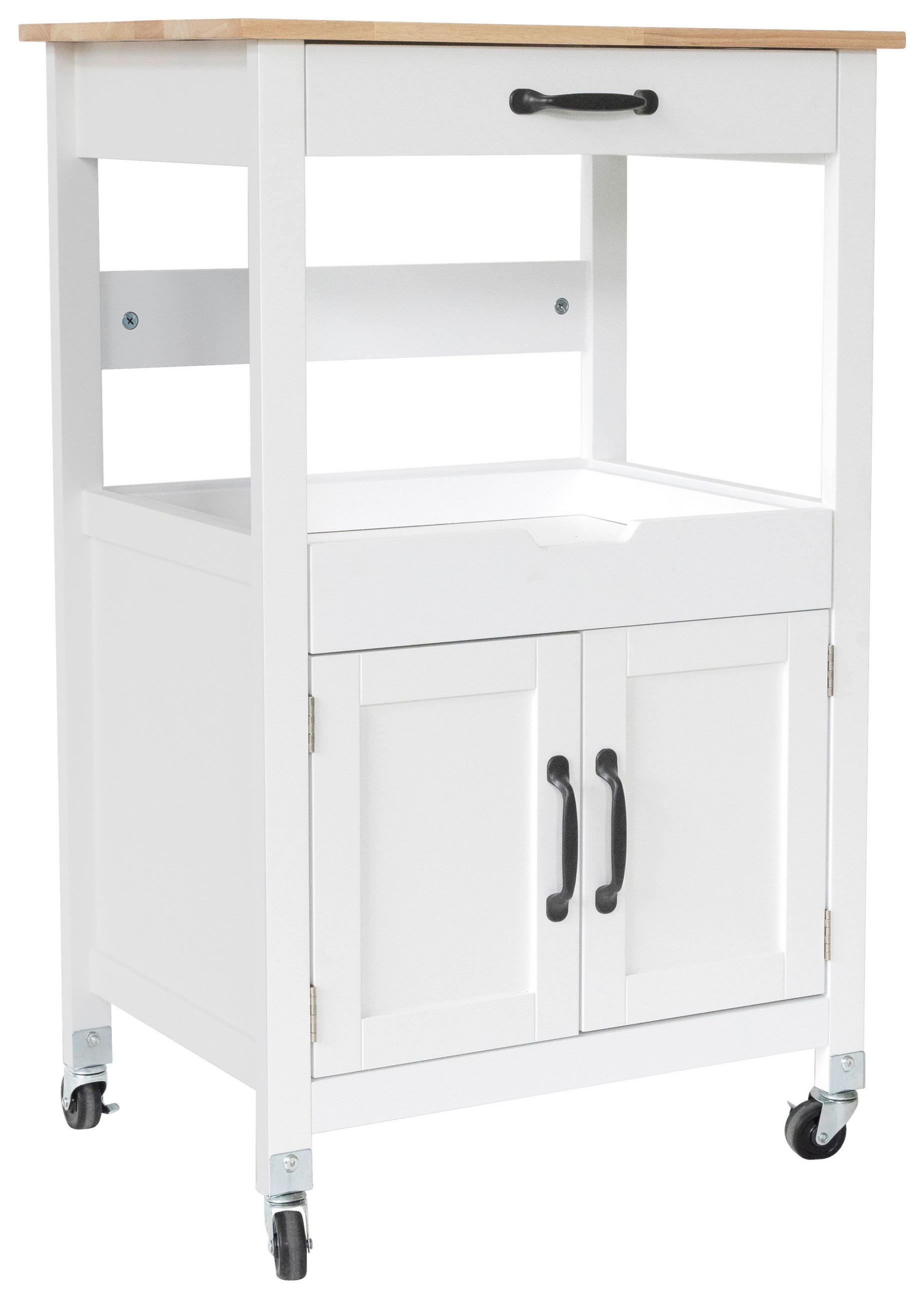 SERVIERWAGEN in Weiß  - Schwarz/Weiß, Basics, Holz/Holzwerkstoff (58/93/40cm) - MID.YOU