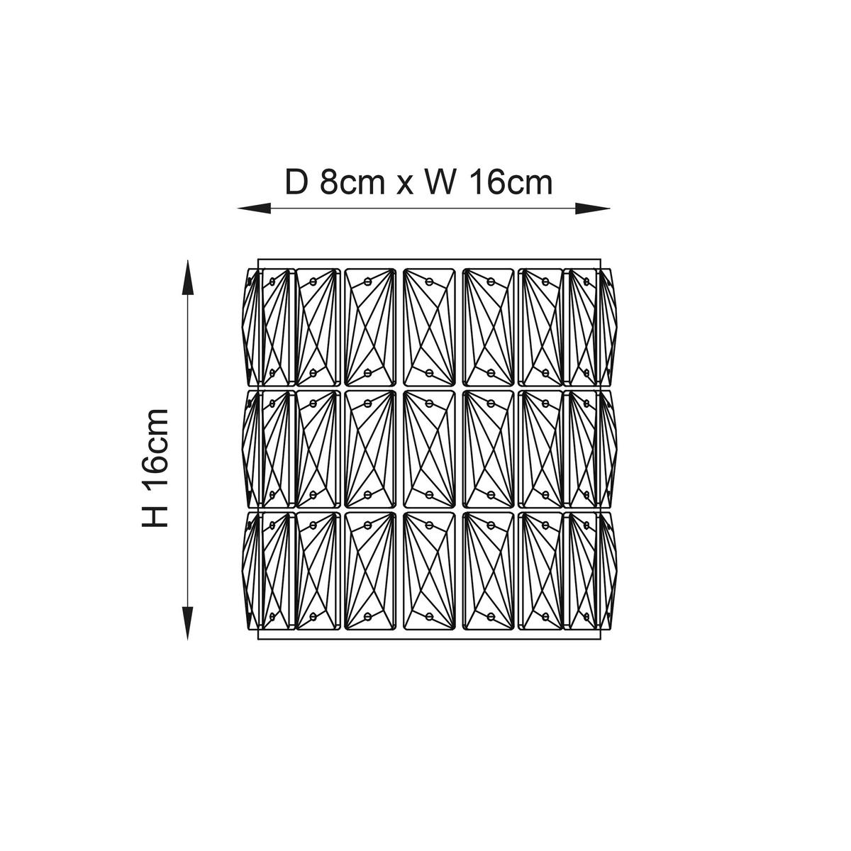 WANDLEUCHTE 16/8/16 cm   - Klar/Chromfarben, KONVENTIONELL, Glas (16/8/16cm) - ENDON