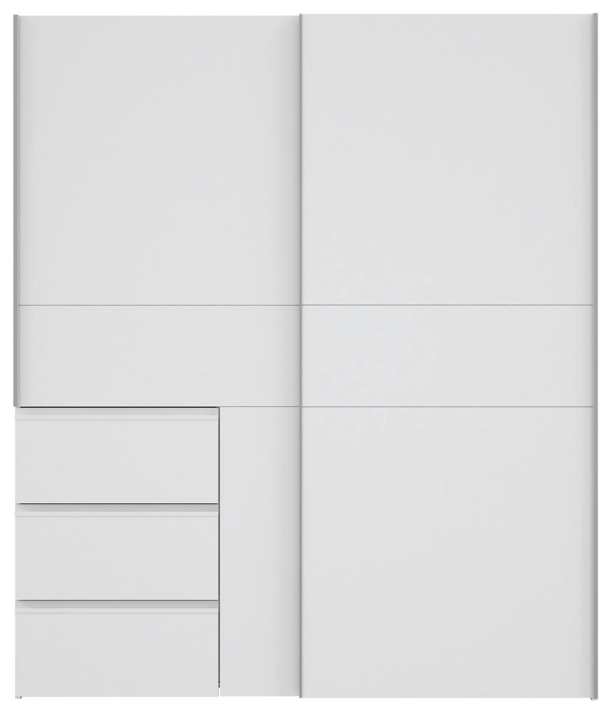 OMARA Z DRSNIMI VRATI, bela  - bela/barve aluminija, Konvencionalno, kovina/umetna masa (200/200/61cm) - Carryhome