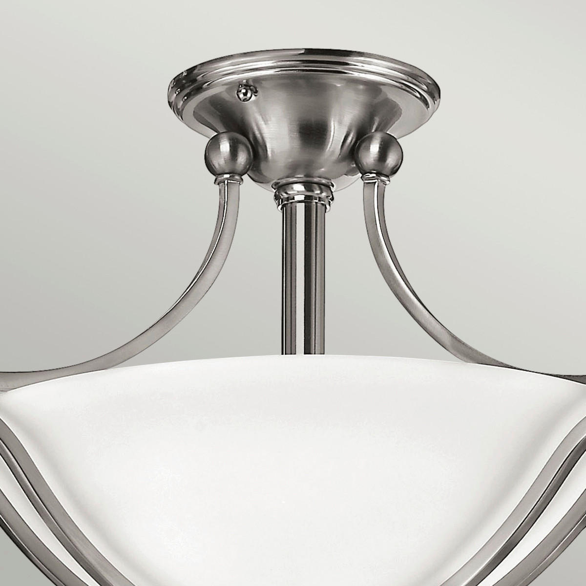 DECKENLEUCHTE  48.9/35.6 cm    - Nickelfarben, Natur, Glas/Metall (48.9/35.6cm) - Elstead Lighting