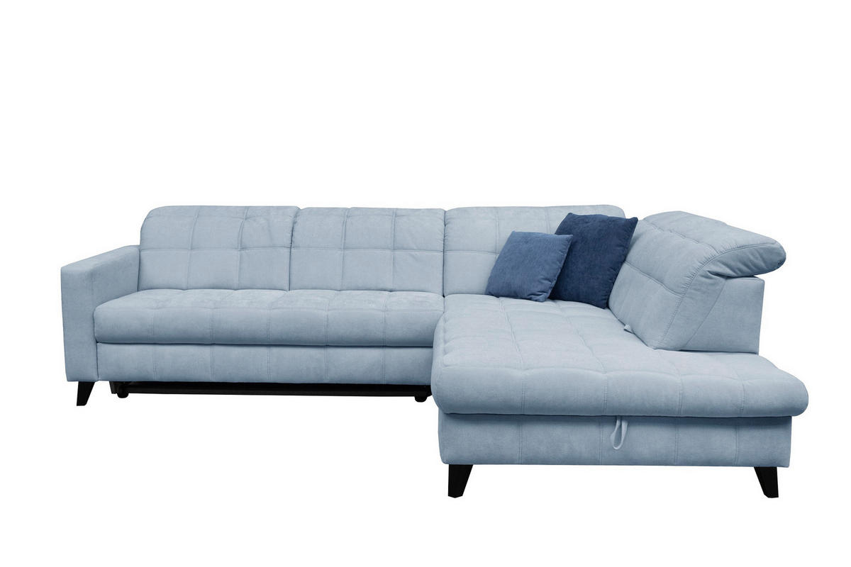 SAROKKANAPÉ textil világoskék  - világoskék/fekete, Design, textil/fa (297/216cm) - Xora