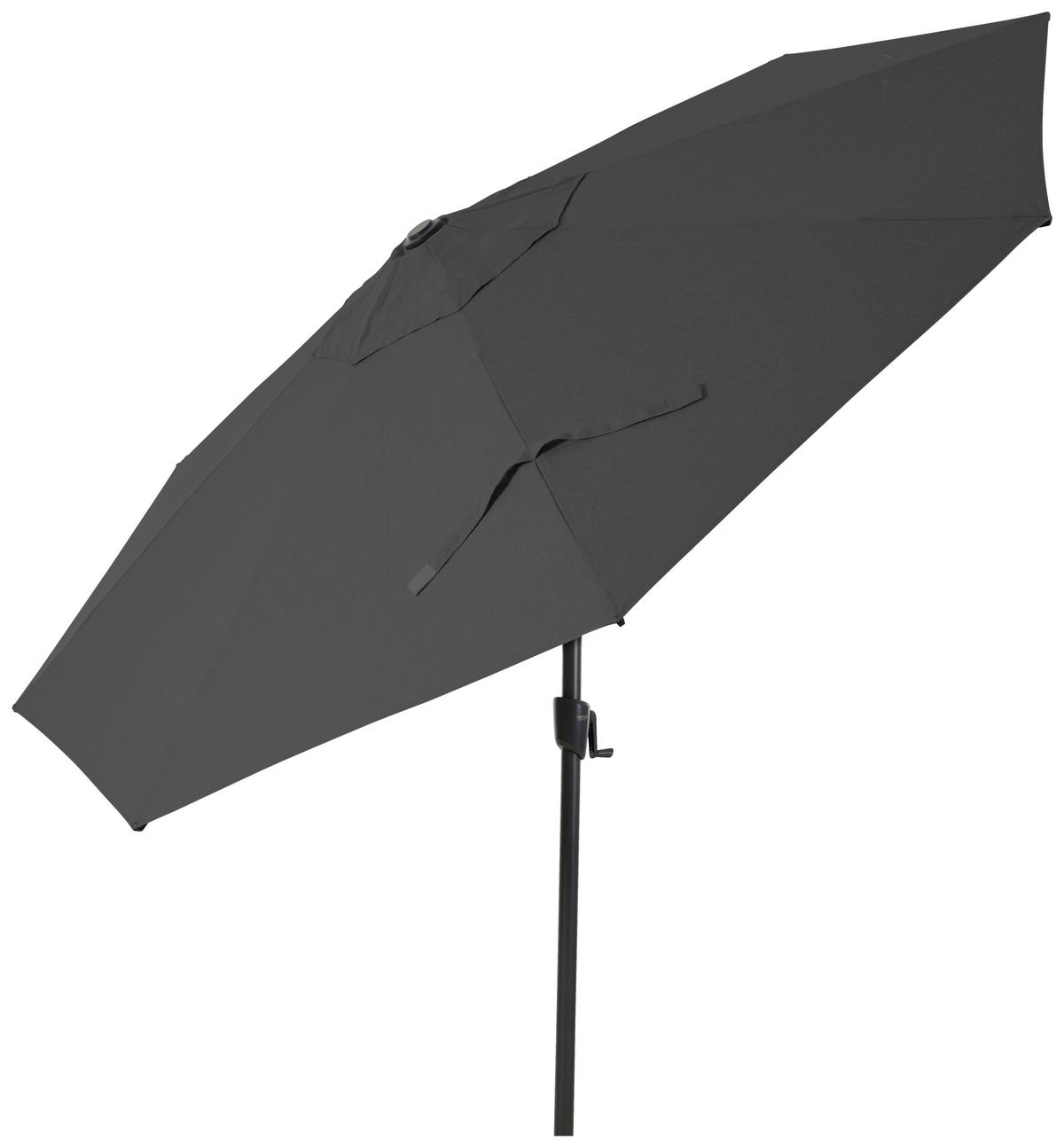SONNENSCHIRM 300 cm Anthrazit  - Anthrazit, MODERN, Textil/Metall (300/300cm) - Siena Garden