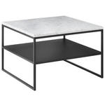 COUCHTISCH in Metall, Stein 65/65/41 cm  - Schwarz/Weiß, Design, Stein/Metall (65/65/41cm) - Johann Jakob
