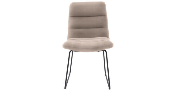 STUHL  in Cord Textil  - Taupe/Schwarz, Design, Textil/Metall (52/88/66cm) - Dieter Knoll