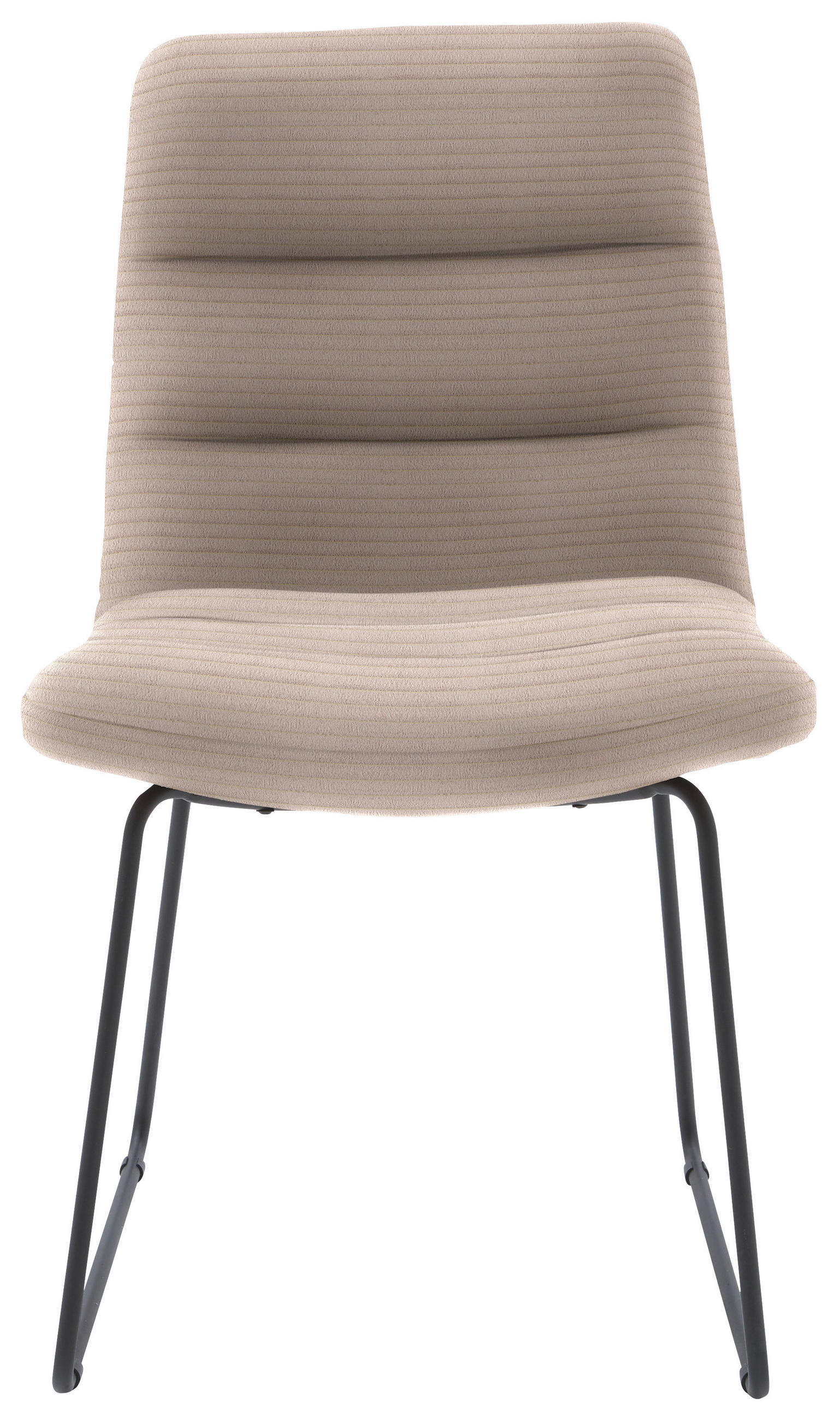STUHL  in Cord Textil  - Taupe/Schwarz, Design, Textil/Metall (52/88/66cm) - Dieter Knoll