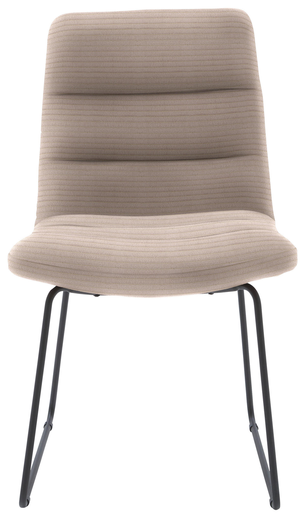 STUHL  in Cord Textil  - Taupe/Schwarz, Design, Textil/Metall (52/88/66cm) - Dieter Knoll