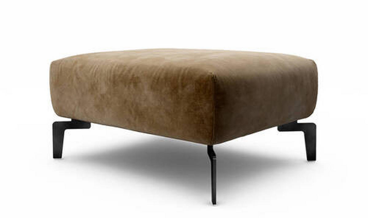 HOCKER Samt Braun  - Schwarz/Braun, Design, Textil/Metall (90/70/46cm) - SENSOO