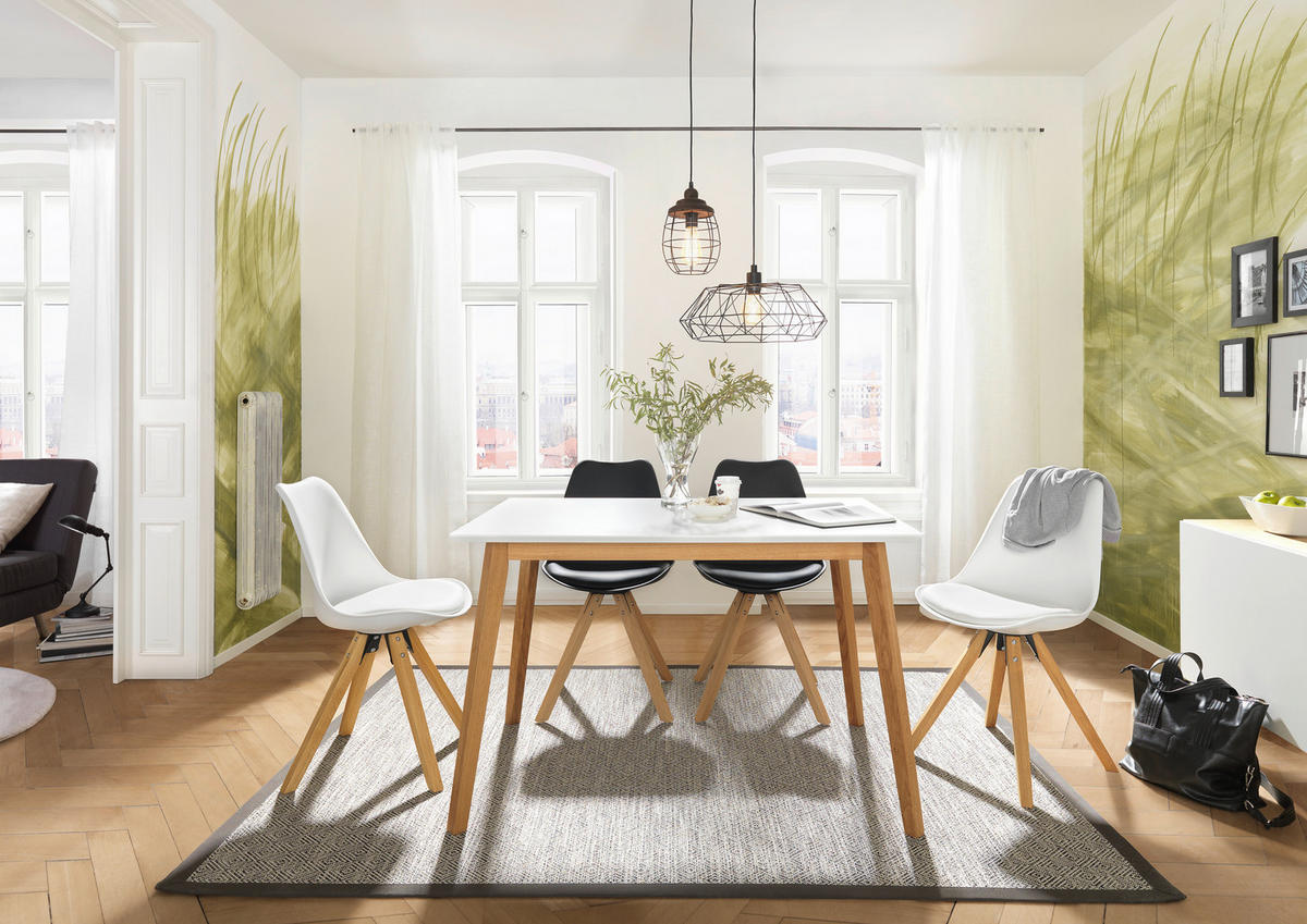 ESSTISCH in Holz, Holzwerkstoff 120/80/75 cm  - Eichefarben/Weiß, Design, Holz/Holzwerkstoff (120/80/75cm) - Carryhome