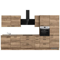 KÜCHENLEERBLOCK 360 cm   in Eiche dunkel  - Eiche dunkel/Schwarz, MODERN, Holzwerkstoff/Metall (360cm) - Nobilia