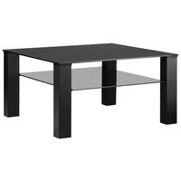 COUCHTISCH Rauchglas, Klarglas 80/80/42 cm quadratisch Grau, Schwarz  - Schwarz/Grau, Design, Glas/Metall (80/80/42cm) - Novel