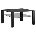 COUCHTISCH in Metall, Glas 80/80/42 cm  - Schwarz/Grau, Design, Glas/Metall (80/80/42cm) - Novel