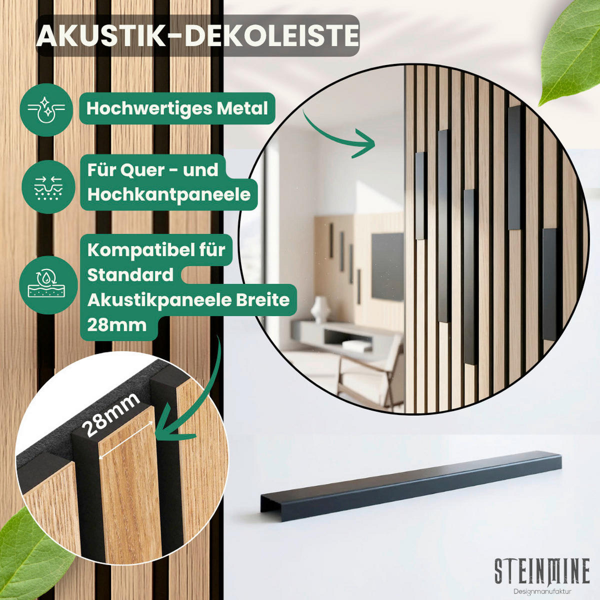 Akustikpaneel-Zubehör  - Schwarz, Basics, Metall (60qm)