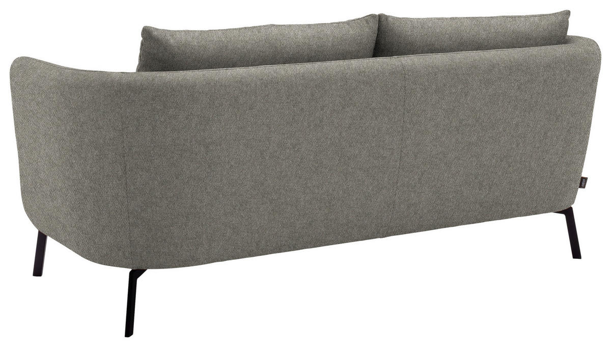 2,5-SITZER  in Flachgewebe Alufarben  - Schwarz/Alufarben, Design, Textil/Metall (190/71/91cm) - Schöner Wohnen