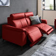 3-SITZER-SOFA  in Echtleder Rot   - Rot/Schwarz, Design, Leder/Metall (207/107/98cm) - Belluti