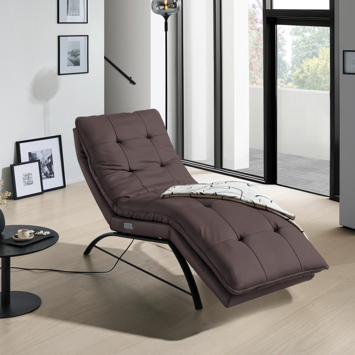 LIEGE in Echtleder Dunkelbraun  - Dunkelbraun/Schwarz, Design, Leder/Metall (75/110/190cm) - Chilliano