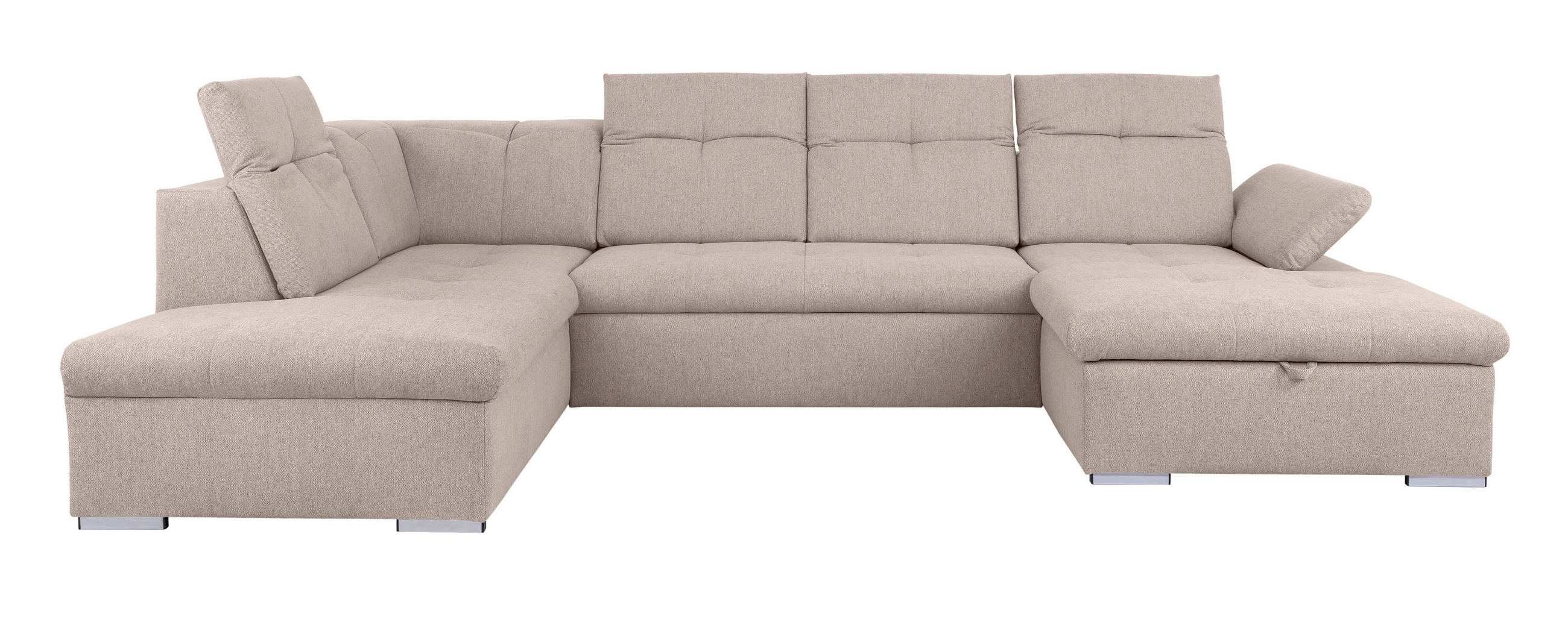 WOHNLANDSCHAFT in Beige  - Beige/Grau, Design, Textil/Metall (215/328/173cm) - MID.YOU