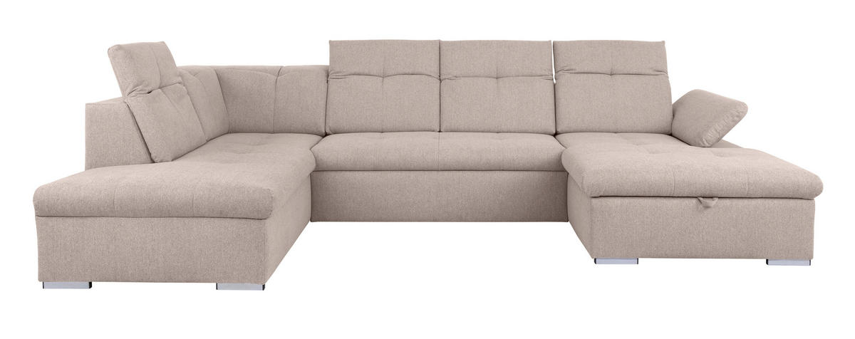 WOHNLANDSCHAFT in Beige  - Beige/Grau, Design, Textil/Metall (215/328/173cm) - MID.YOU
