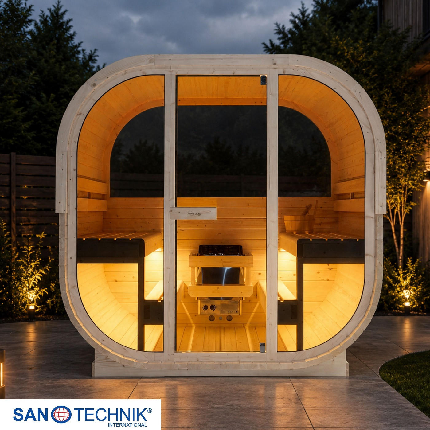 SAUNA für 6 Personen Hanko  - Fichtefarben, KONVENTIONELL, Holz (210/180/210cm) - Sanotechnik