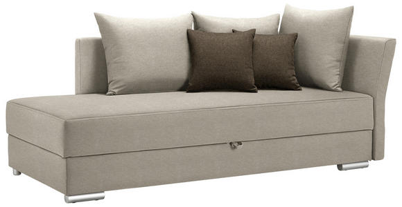 LIEGE in Webstoff Beige - Chromfarben/Beige, Design, Kunststoff/Textil (220/93/100cm) - Xora