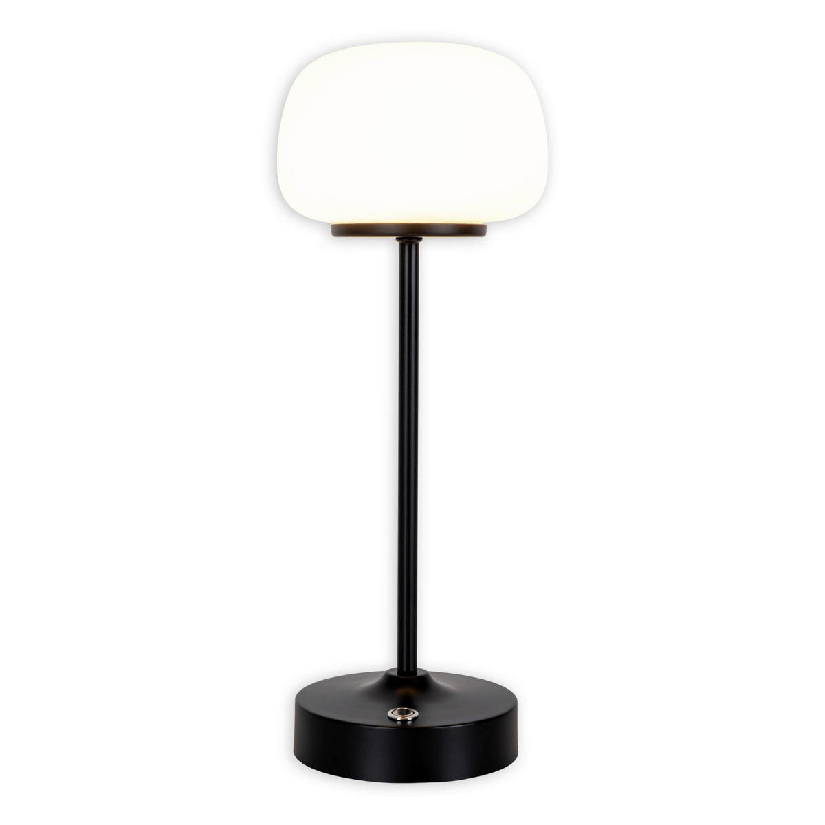 AKKU-TISCHLEUCHTE PINA 9,1/10,6/27,8 cm  - Schwarz/Weiß, Design, Glas/Metall (9,1/10,6/27,8cm) - Näve