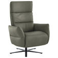 RELAXSESSEL in Leder Grau  - Schwarz/Grau, Design, Leder/Metall (82/119/85cm) - Dieter Knoll