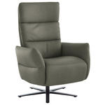 RELAXSESSEL in Leder Grau  - Schwarz/Grau, Design, Leder/Metall (82/119/85cm) - Dieter Knoll
