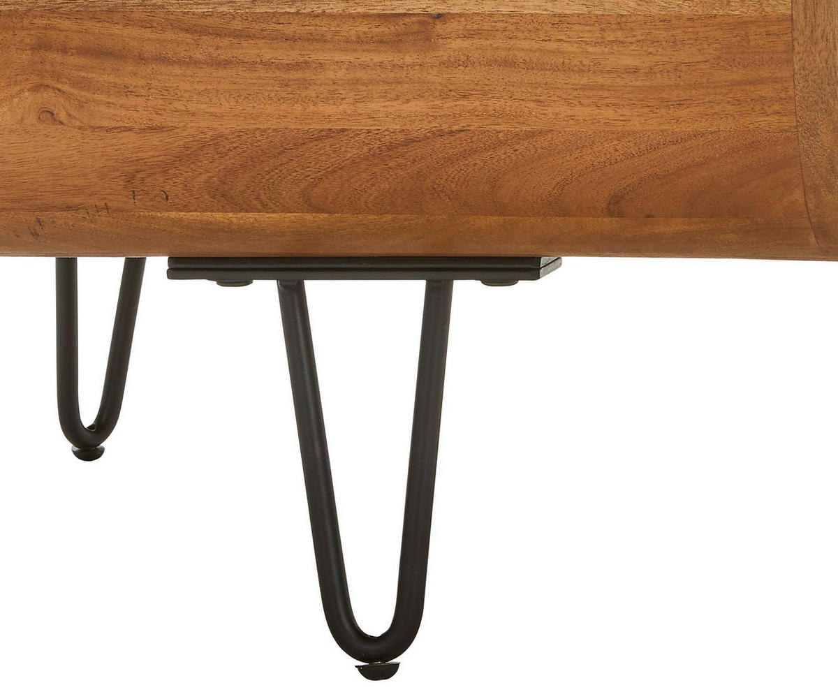 COUCHTISCH Malabo Akazie vollmassiv Freiform Schwarz, Akaziefarben  - Schwarz/Akaziefarben, Design, Holz/Metall (95/39/95cm) - Livetastic