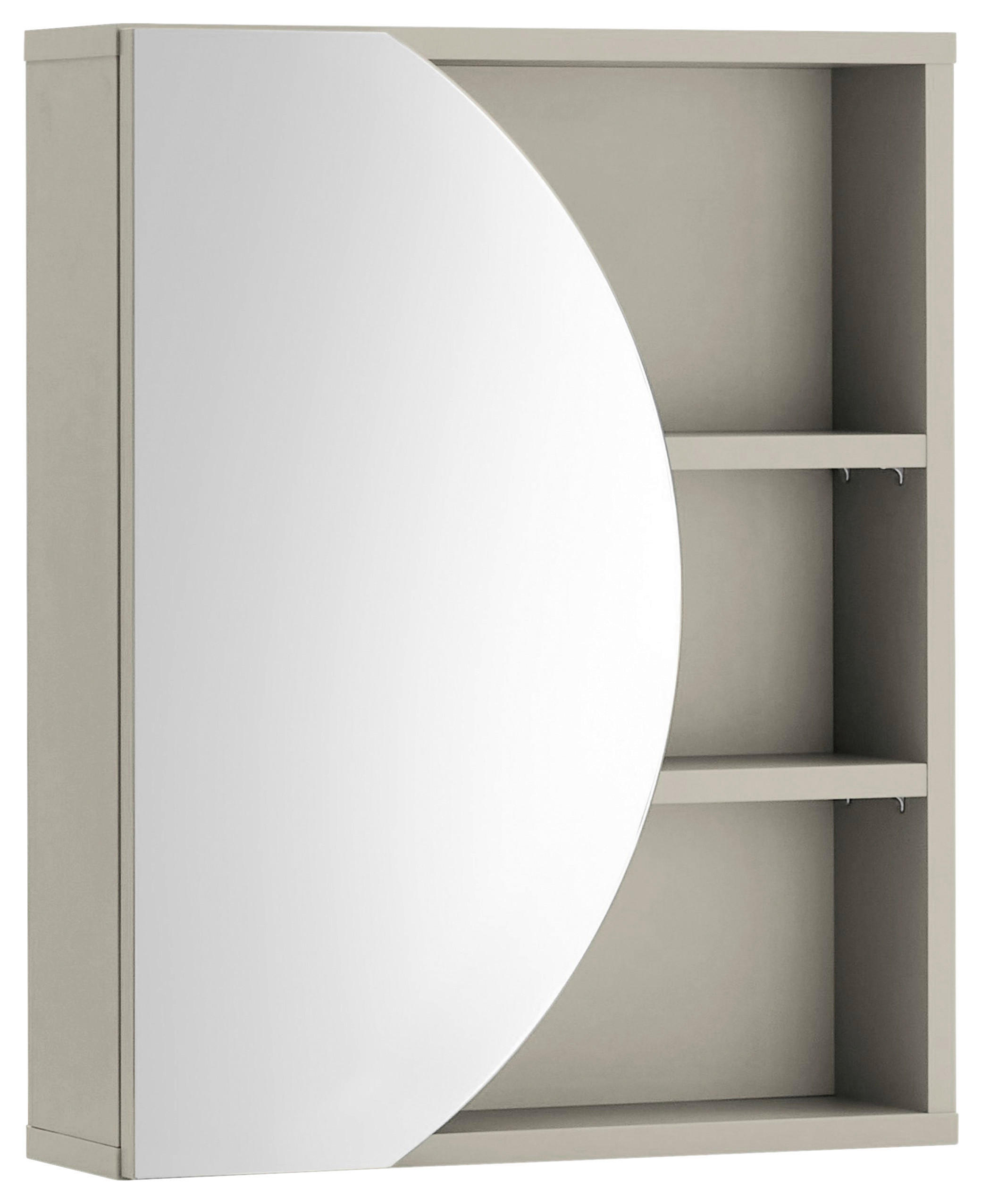 TÜKRÖS SZEKRÉNY 45/56/15 cm  - kasmírszínű, Konventionell, faalapú anyag/Üveg (45/56/15cm) - home24