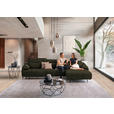 ECKSOFA in Echtleder Olivgrün  313/165 cm  - Beige/Schwarz, Design, Leder/Metall (313/165cm) - Emilio Belluti