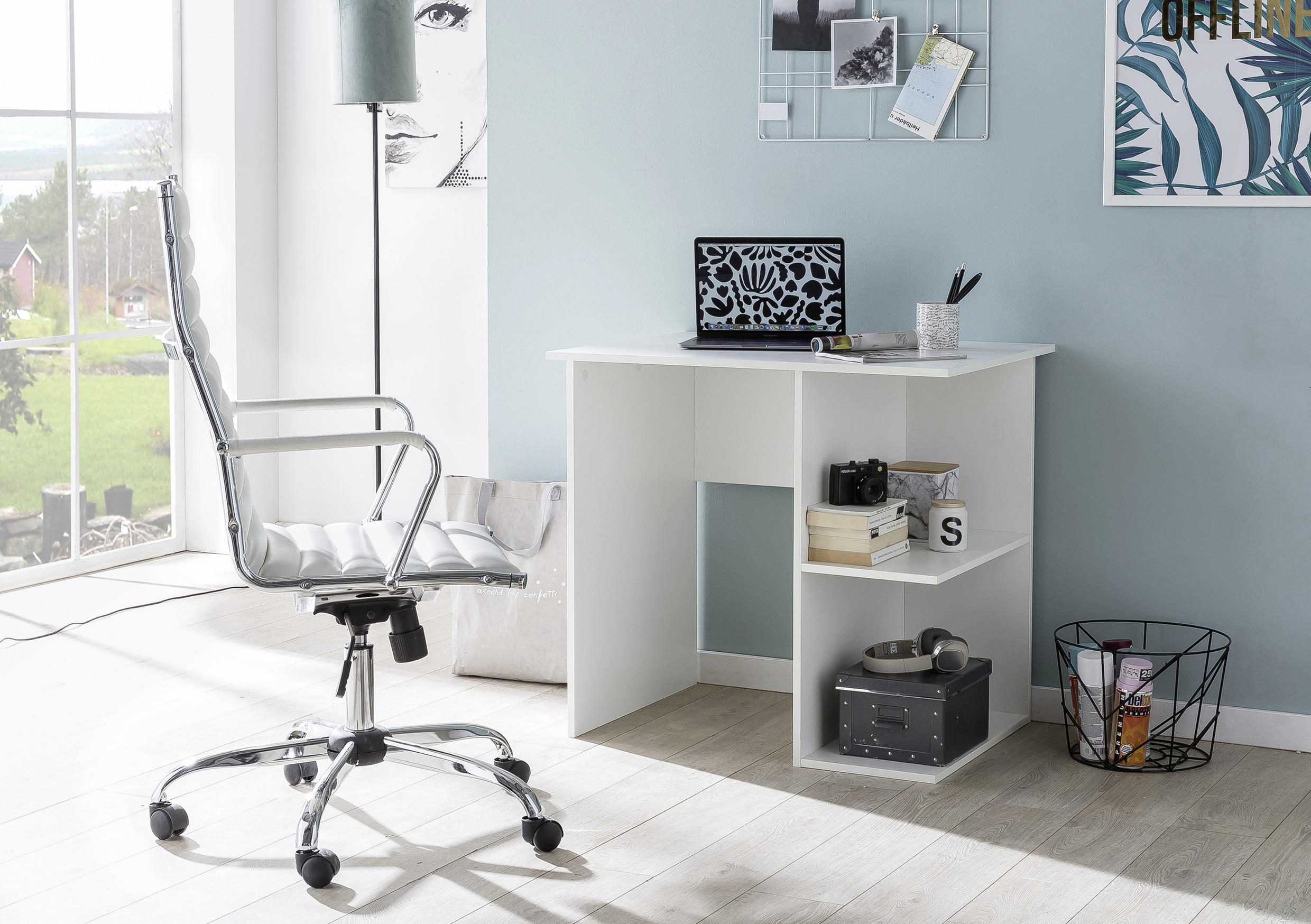 MID.YOU PSACÍ STŮL, bílá, 82/60/76 cm