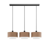 FÜGGŐLÁMPA 30/20/130 cm  - fehér/világosbarna, Basics, műanyag/textil (30/20/130cm)