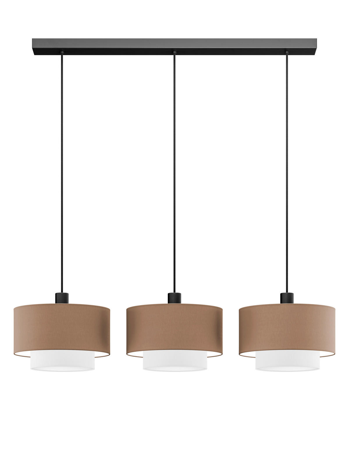 FÜGGŐLÁMPA 30/20/130 cm  - fehér/világosbarna, Basics, műanyag/textil (30/20/130cm)