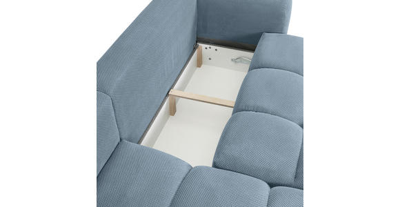 ECKSOFA in Flachgewebe Blau - Blau/Schwarz, KONVENTIONELL, Kunststoff/Textil (174/274cm) - Carryhome