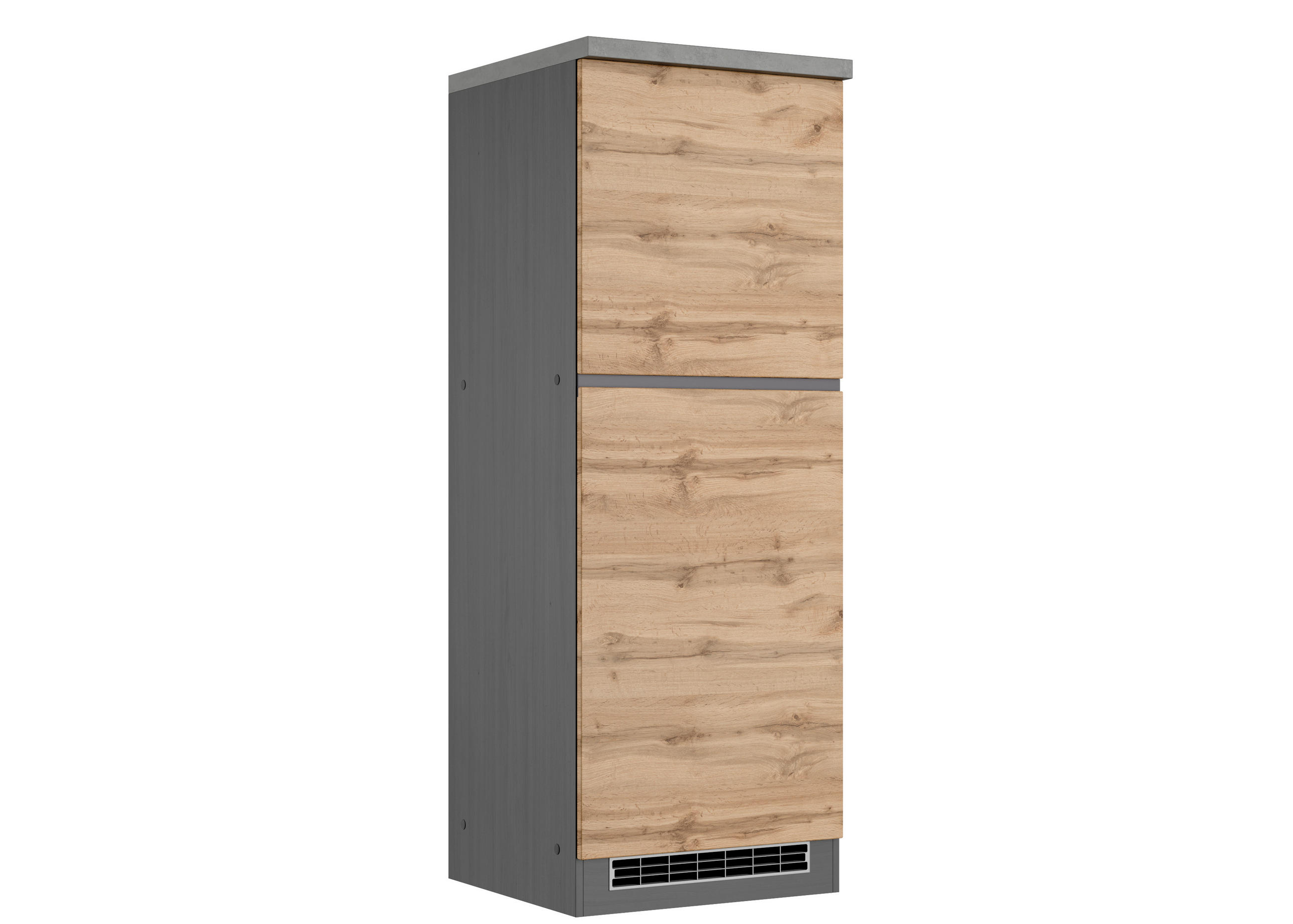 Kühlschrank-Umbauschrank Turin 60 cm Graphitfarben/Eiche